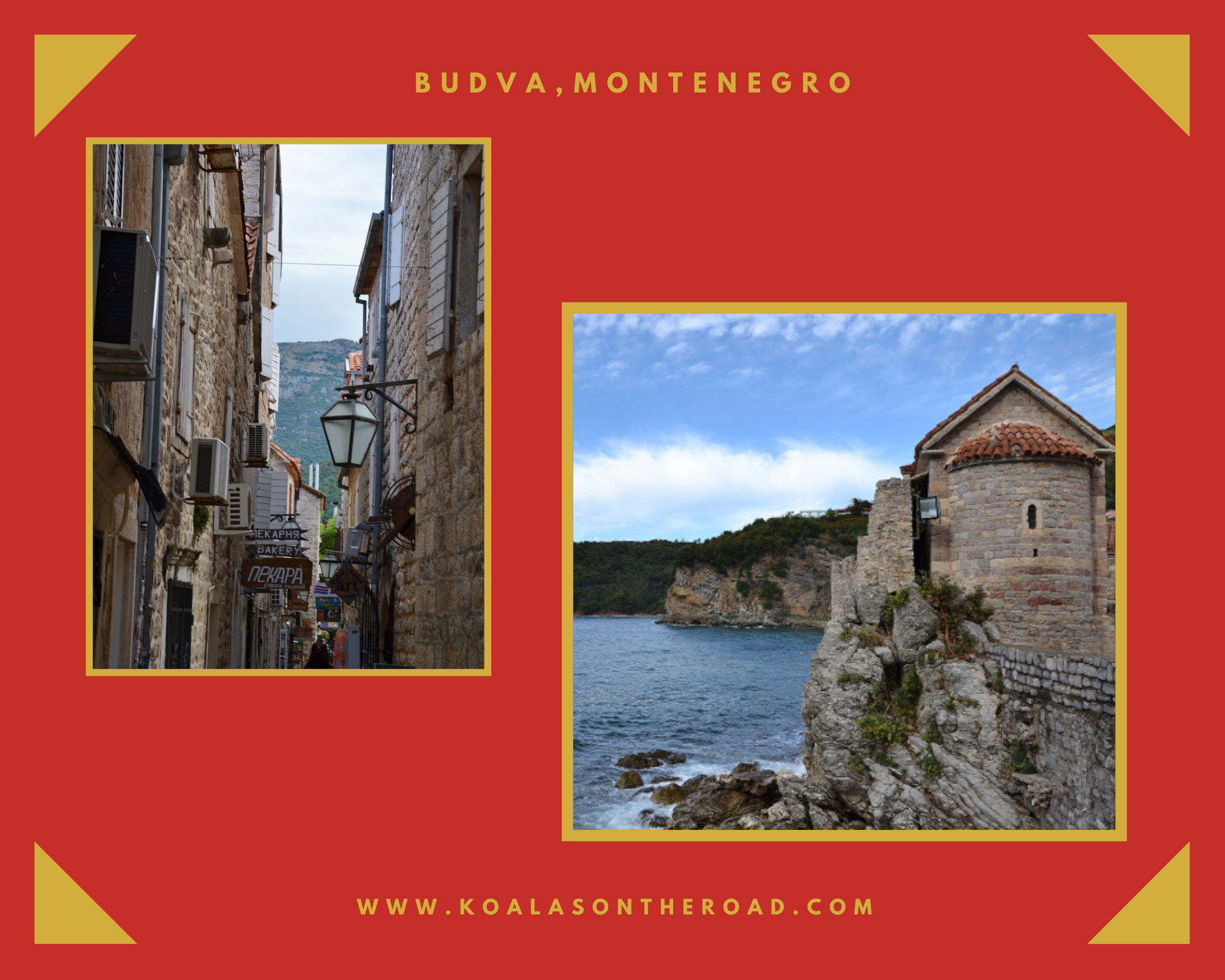 The best places to visit in Montenegro and Slovenia - Budva koalas on the road